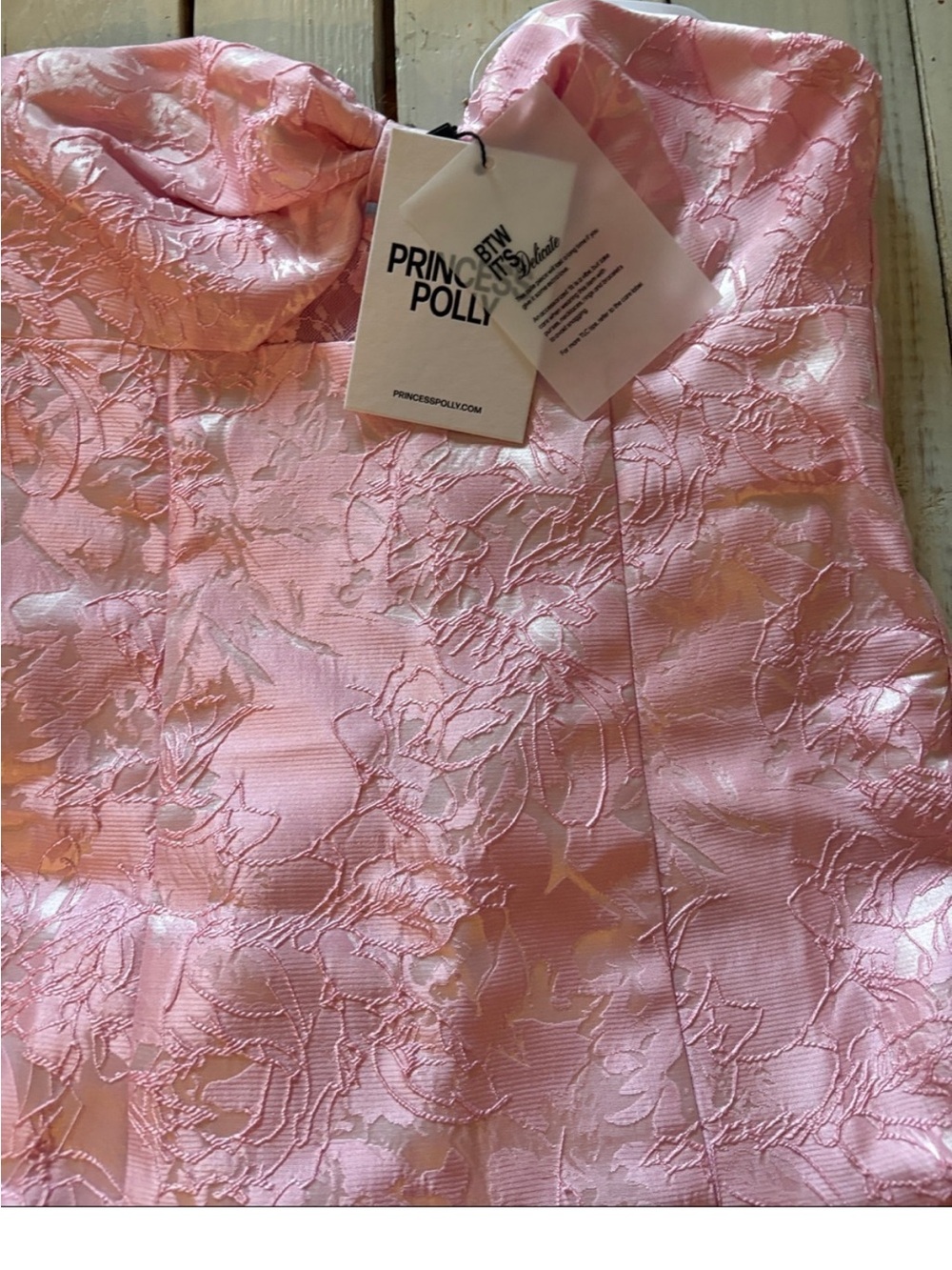 Princess Polly Pink Floral Jacquard Girls' Party Dress